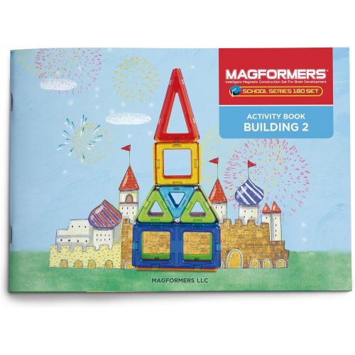  Magformers School Series Set (180 Piece) Magnetic Building Blocks, Educational Magnetic Tiles Kit , Magnetic Construction STEM Toy Set