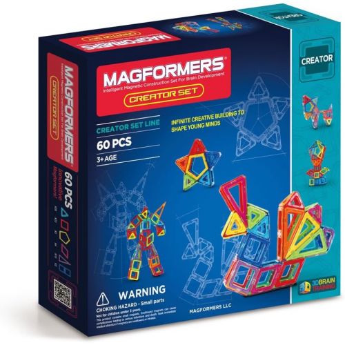  Magformers Creator Set (60 Piece) Magnetic Building Blocks, Educational Magnetic Tiles Kit , Magnetic Construction STEM Set