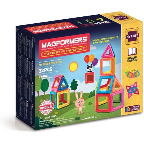  Magformers My First Play Set (32 Piece) Magnetic Building Blocks, Educational Magnetic Tiles Kit , Magnetic Construction STEM Set