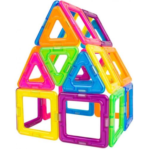  Magformers Neon (30 Piece) Magnetic Building Blocks, Educational Magnetic Tiles Kit , Magnetic Construction STEM Toy Set