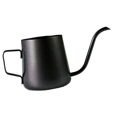  MagiDeal Handbrueh-Kaffeekessel aus Edelstahl, mit Schwanenhals schmaler Auslauf, Fuer einen perfekten, per Hand aufgegossenen Filterkaffee - Schwarz, 350ml