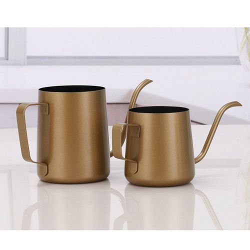  MagiDeal Tropfwasserkocher mit schmaler Ausguss Drip Kettle fuer Drip Kaffee und Edelstahl-Koerper - Gold, 250ml