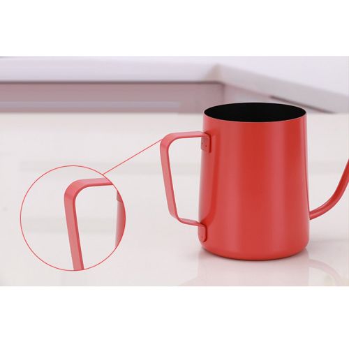  MagiDeal Tropfwasserkocher mit schmaler Ausguss Drip Kettle fuer Drip Kaffee und Edelstahl-Koerper - Rot, 350ml