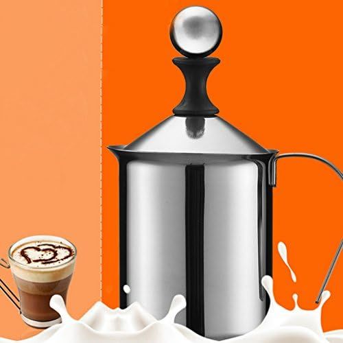  MagiDeal 400ml Edelstahl Milchaufschaumer mit Doppelsieb Fuer Milch Milchschaum Kaffee