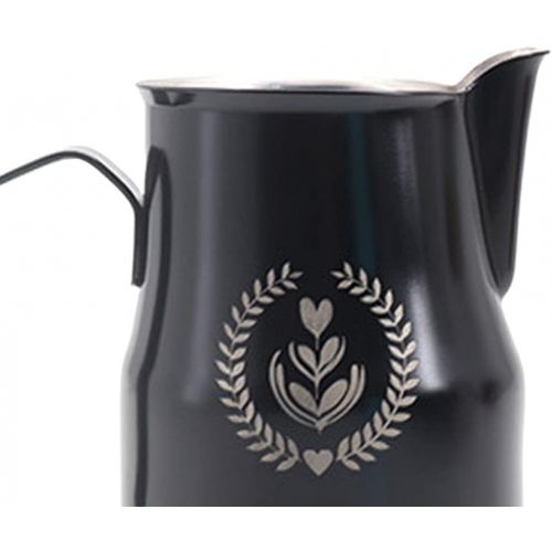  MagiDeal Coffee Milk Frothing Cup Barista Milk Steam Pitcher for Espresso Machine, Be Your Own Barista in Home and Office - Black 350ml