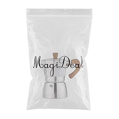  MagiDeal Mocha Coffee Maker Portable Aluminum Percolator Home Office Mocha Pot Durable Espresso Maker Easily Wash Clean - 300ml
