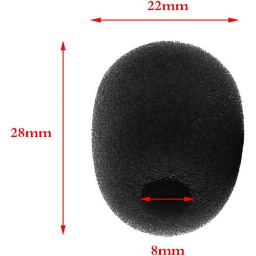  [아마존베스트]Magideal 10Pcs Mic Microphone Wind Protection Cover Sponge, Anti-dirt and28x 22x 8mm, black