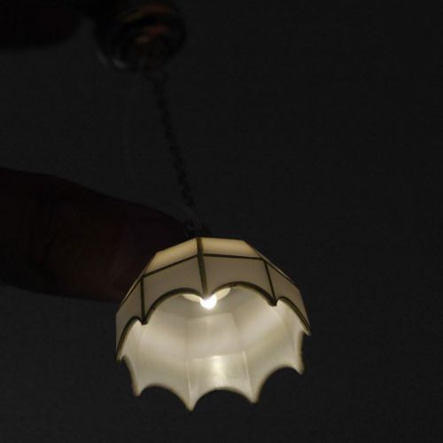  MagiDeal 1:12 Dollhouse Miniature Ceiling Lamp LED Light