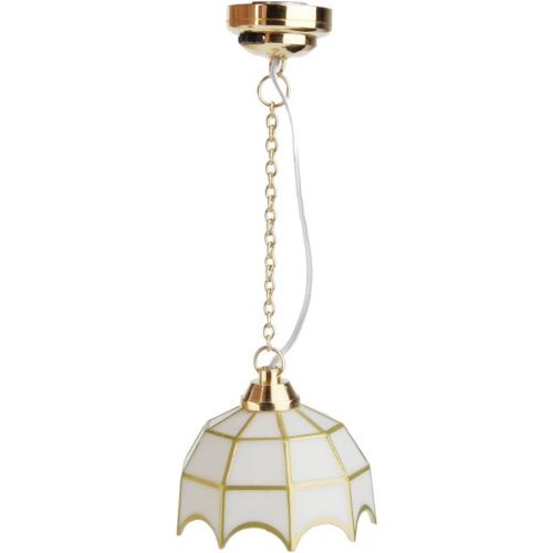  MagiDeal 1:12 Dollhouse Miniature Ceiling Lamp LED Light