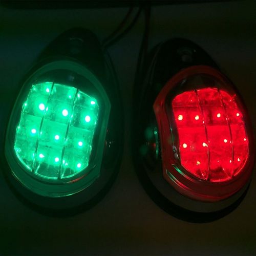  MagiDeal Waterproof LED Navigation Lights Super Bright Red Green for Port Starboard Marine Boat Yacht Nav