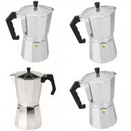 MagiDeal 4 Pieces Aluminum Coffee Moka Maker Pot Expresso Latte Stove Percolator 3/6/9/12 Cups