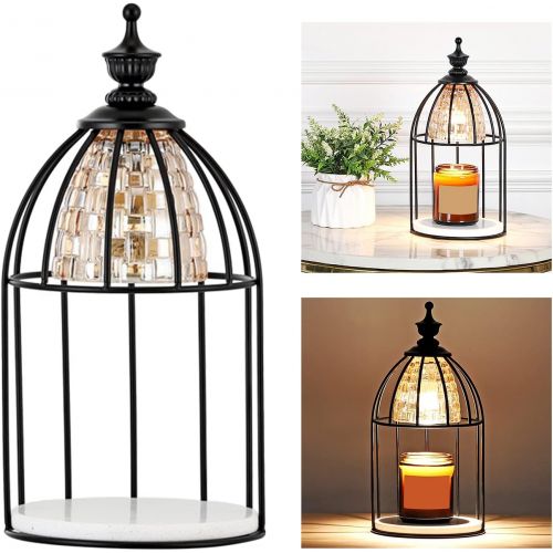  MagiDeal Candle Warmer Lamp Birdcage Electric No Flame Wax Melt Heater Lamp - Black, 15x33cm