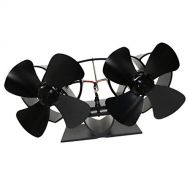 MagiDeal Heat Driven Stove Fan Eco Friendly Double Fan Wood Fireplace