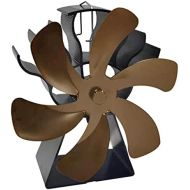 MagiDeal 6 Blade Stove Fan Heat Powered Wood/Log Burner Fan Eco Friendly Heat Circulation for Wood/Log Burner/Fireplace Bronze