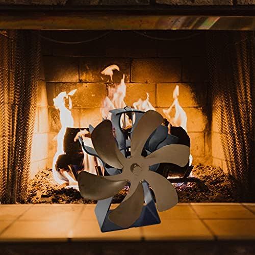  MagiDeal 6 Blade Stove Fan Heat Powered Wood/Log Burner Fan Eco Friendly Heat Circulation for Wood/Log Burner/Fireplace Bronze