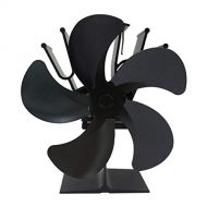 MagiDeal 5 Blade Powered Stove Fan for Wood/Log Burner/Fireplace Eco Friendly(Black)