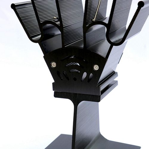  MagiDeal 5 Blade Powered Stove Fan for Wood/Log Burner/Fireplace Eco Friendly(Black)