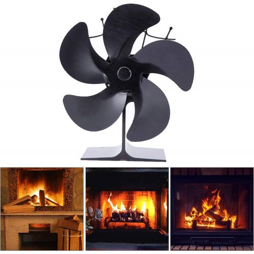  MagiDeal 2X 5 Fireplace Fan Wood Stove Fan Eco Friendly Silent Fuel Saving