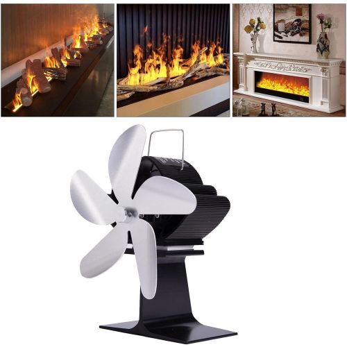  MagiDeal 2 Pieces Wood Stove Fan Heat Powered Fireplace Log Burner Fireplace 5