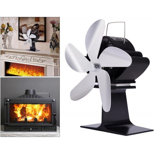  MagiDeal 2 Pieces Wood Stove Fan Heat Powered Fireplace Log Burner Fireplace 5