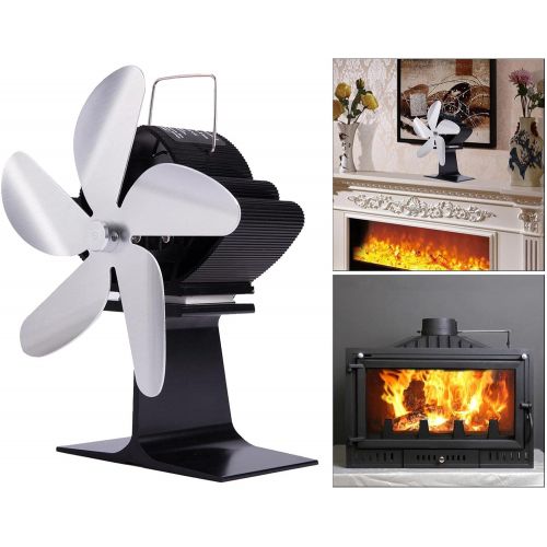  MagiDeal 2 Pieces Wood Stove Fan Heat Powered Fireplace Log Burner Fireplace 5