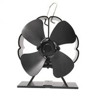 MagiDeal Heat Powered Stove Fan, 4 Blade Fireplace Fan for Wood/Log Burner/Fireplace,Eco Friendly and Efficient Wood Stove Free Standing Fan