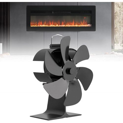  MagiDeal Wood Stove Fan, 6 Blade Fireplace Fan, Heat Powered Stove Top Fans for Wood Burner/Burning/Log Burner Stove, Eco Friendly