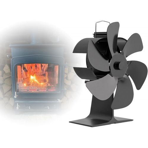  MagiDeal Wood Stove Fan, 6 Blade Fireplace Fan, Heat Powered Stove Top Fans for Wood Burner/Burning/Log Burner Stove, Eco Friendly