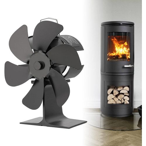  MagiDeal Wood Stove Fan, 6 Blade Fireplace Fan, Heat Powered Stove Top Fans for Wood Burner/Burning/Log Burner Stove, Eco Friendly
