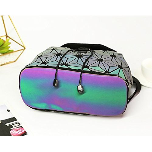  Magibag Lattice Geometric Backpack Iridescent Rainbow Rucksack Bag Pack