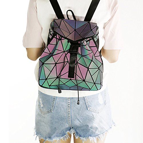  Magibag Lattice Geometric Backpack Iridescent Rainbow Rucksack Bag Pack