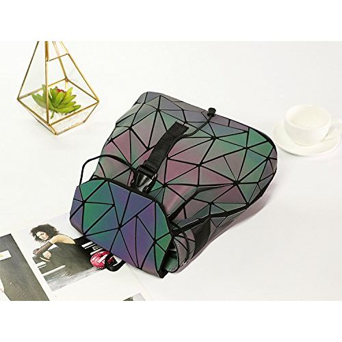  Magibag Lattice Geometric Backpack Iridescent Rainbow Rucksack Bag Pack