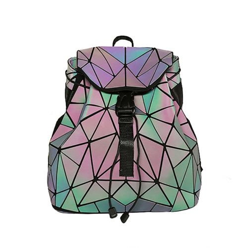  Magibag Lattice Geometric Backpack Iridescent Rainbow Rucksack Bag Pack