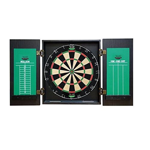  Magic Framed Dartboard Cabinet Kit, Wall-Mounted, Multi-Colored Design, MDF Wood Material, Durable and Sturdy, Dart Storage, Six Steel-Darts, Dartboard, Ideal for Game Rooms, Tournaments