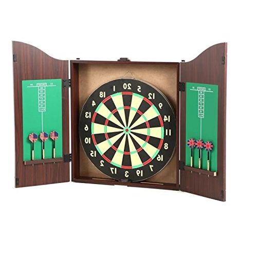  Magic Framed Dartboard Cabinet, Set of 10-PCs, Multi-Colored Design, Wall-Mounted, MDF Material, Durable And Sturdy Wall Protection, Side Dart Storage Magnetic Door Mechanism, Ideal For