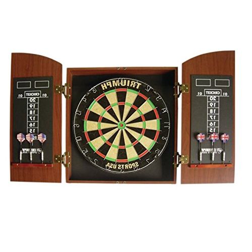  Magic Framed Dartboard Cabinet, Ideal Kit, Wall-Mounted, Multi-Colored Design, PVC Wood Material, Durable And Sturdy Construction, Steel-Darts, Scoreboard, Marker Pen, Eraser, Ideal For