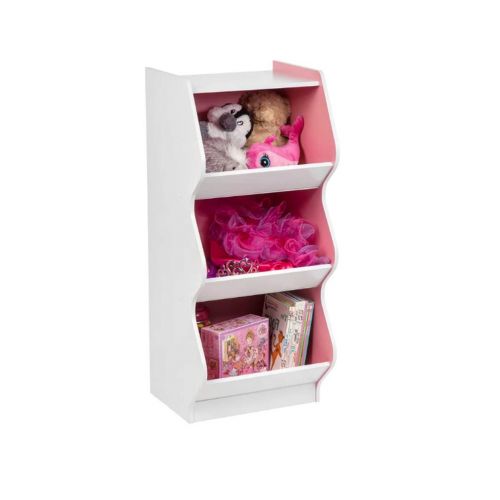  Magic Cube Unit Bookshelf, 3 Shelves, Premium Quality, WhitePink Color, Durable & High Resistant Construction, Solid Wood, Stylish & Modern Design, Storage, Easy Assembly & E-Book