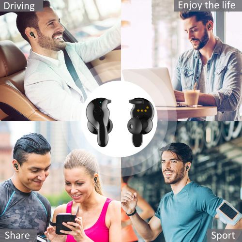  Wireless Earbuds, Magic Buds True Wireless Bluetooth HeadphonesHeadset 5.0 Mini in Ear Sport Earphones with Automatic Connected IPX6 Waterproof 3D Stereo Sound HD Microphone for i