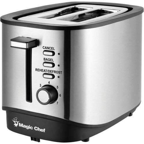  Magic Chef 2-Slice Toaster in Stainless SteelBlack