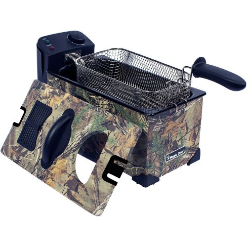  Magic Chef MCL3LDFRT Deep Fryer with Foldable Basket Handle, 3L, Camouflage