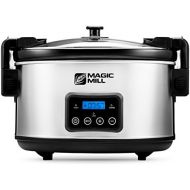 Magic Mill 8.5 Quart Slow Cooker Crock Pot, Digital Programmable, 20 Hour Timer, 3 Cooking Settings, Locking Lid for Easy Transport, Dishwasher Safe