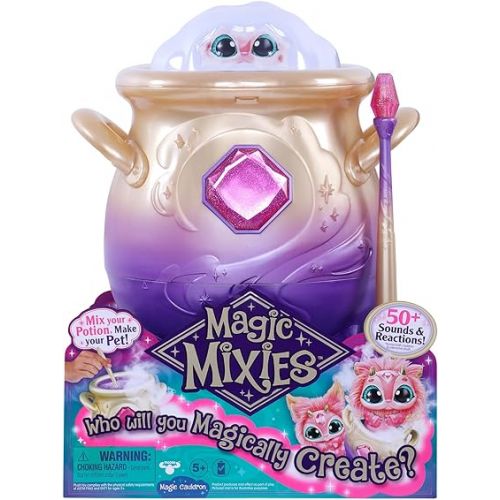  Magic Mixies Magical Misting Cauldron with Interactive 8 inch Pink Plush Toy and 50+ Sounds and Reactions