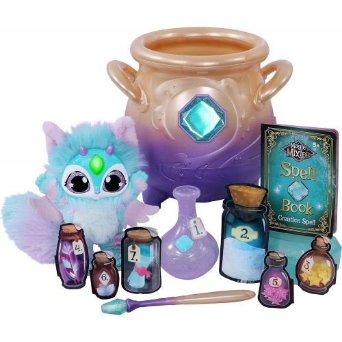  Magic Mixies Magical Misting Cauldron with Interactive 8 inch Blue Plush Toy and 50+ Sounds and Reactions, Multicolor
