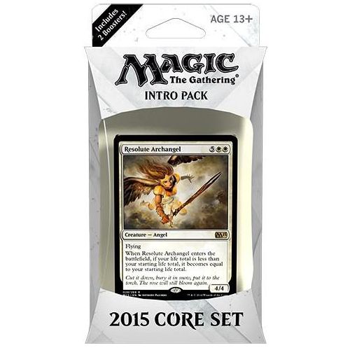  Magic: The Gathering Magic the Gathering (MTG) 2015 Core Set  M15 Intro Pack  Theme Deck - Resolute Archangel (WhiteBlack)(Includes 2 Booster Packs)