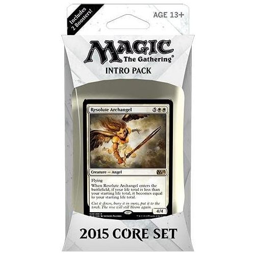  Magic: The Gathering Magic the Gathering (MTG) 2015 Core Set  M15 Intro Pack  Theme Deck - Resolute Archangel (WhiteBlack)(Includes 2 Booster Packs)