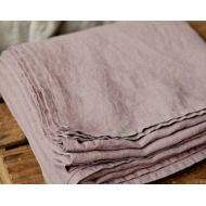 MagicLinen Linen flat sheet in Woodrose (Dusty Pink). Custom size bed sheets, linen bedding. King, Queen sizes.