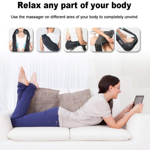  MagicMakers Back Neck Shoulder Massager with Heat - Deep Tissue Kneading Electric Back Massage for Neck, Back, Shoulder, Waist, Foot - Shiatsu Full Body Massage, Relax Gift for Her/Him/Friend/