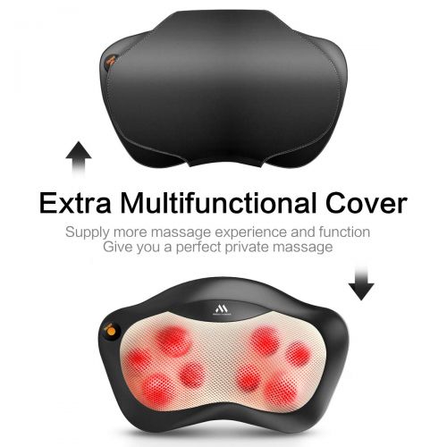  MagicMakers Shiatsu Neck and Back Massager - 8 Heated Rollers Kneading Massage Pillow for Shoulders,...