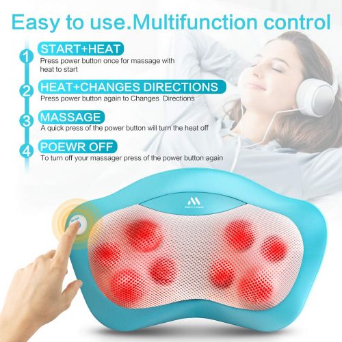  MagicMakers Back and Neck Massager with Heat - Massage Pillow Gift for Mothers Day, Fathers Day, Birthday,...