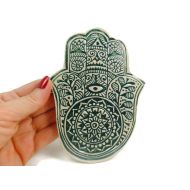 MagicMoonPottery Hamsa Wall Art, Yoga Studio Art, Hamsa Tile, Boho Dorm Decor, Hand of God, Hamsa Hand Bohemian Decor, Altar Tile, Sacred Protection Symbol